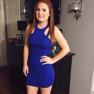 BLUE MINI DRESS WITH STRAPS